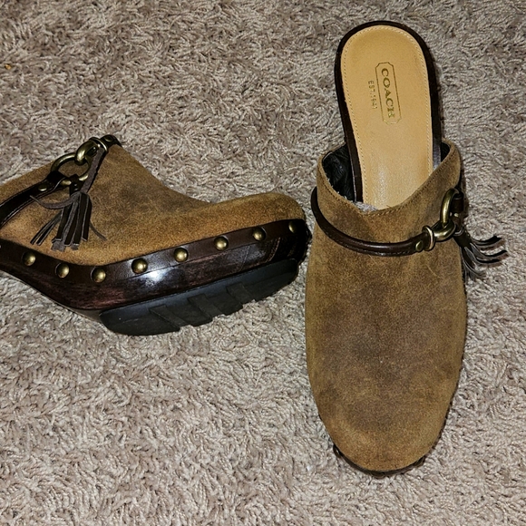 Coach clog size 11m brown suede new without tags/ box originally $195 never worn - Picture 4 of 6